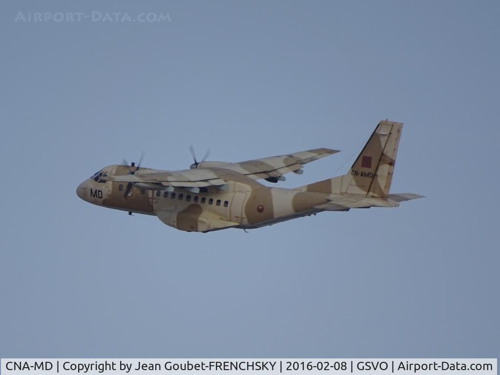 CNA-MD, 1989 Airtech CN-235-100M C/N C026, Marocco Air Force after take off Dakhla airport