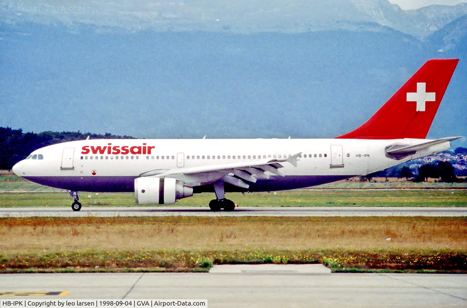HB-IPK, 1986 Airbus A310-322 C/N 412, Geneva 4.9.98