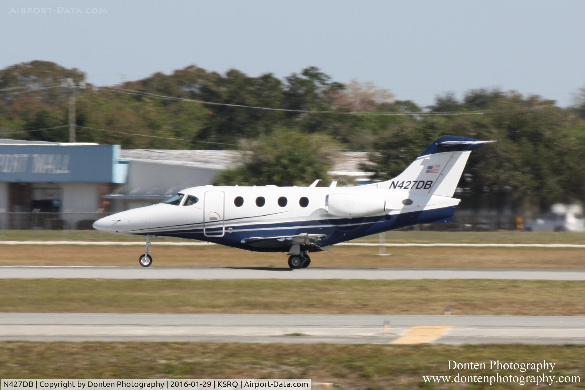 N427DB, 2007 Hawker Beechcraft Corp 390 C/N RB-223, Raytheon Premier I (N427DB) departs Sarasota-Bradenton International Airport enroute to Madisonville Regional Airport