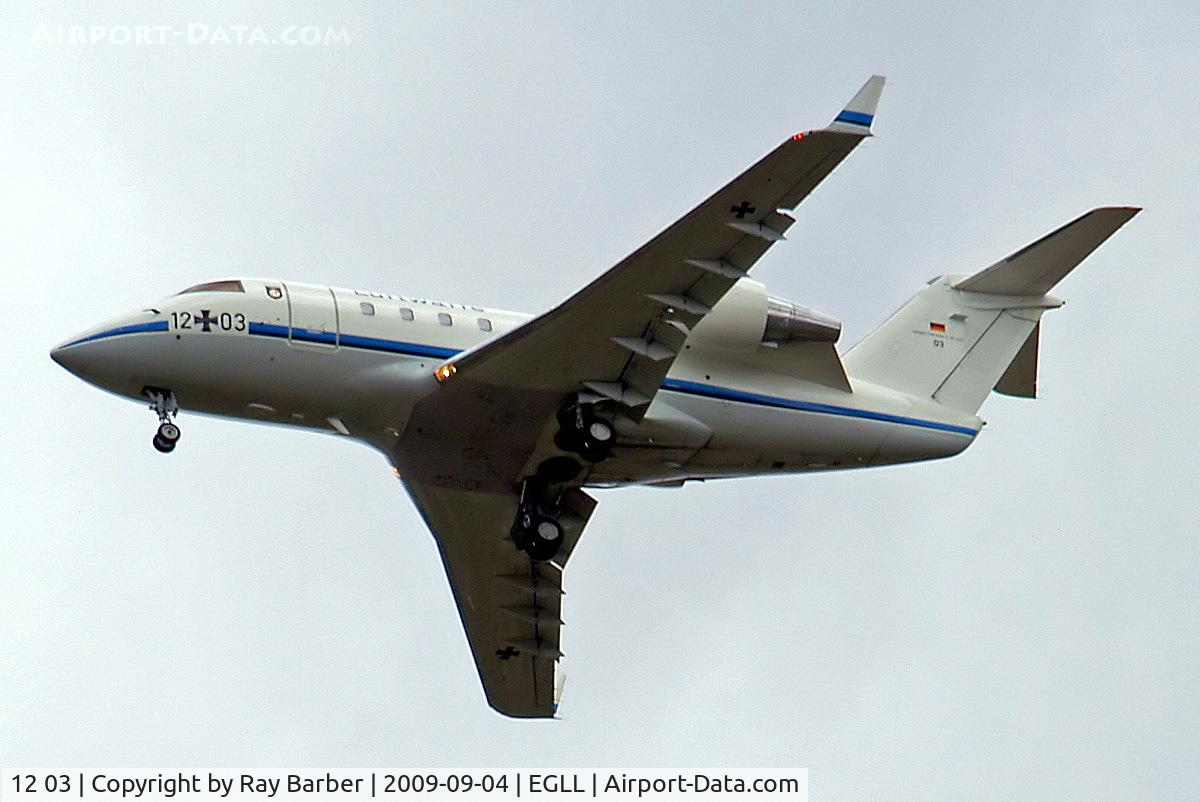 12 03, 1986 Canadair Challenger 601 (CL-600-2A12) C/N 3043, Canadair CL.601 Challenger [3043] (German Air Force) Home~G 04/09/2009. On approach 27R.