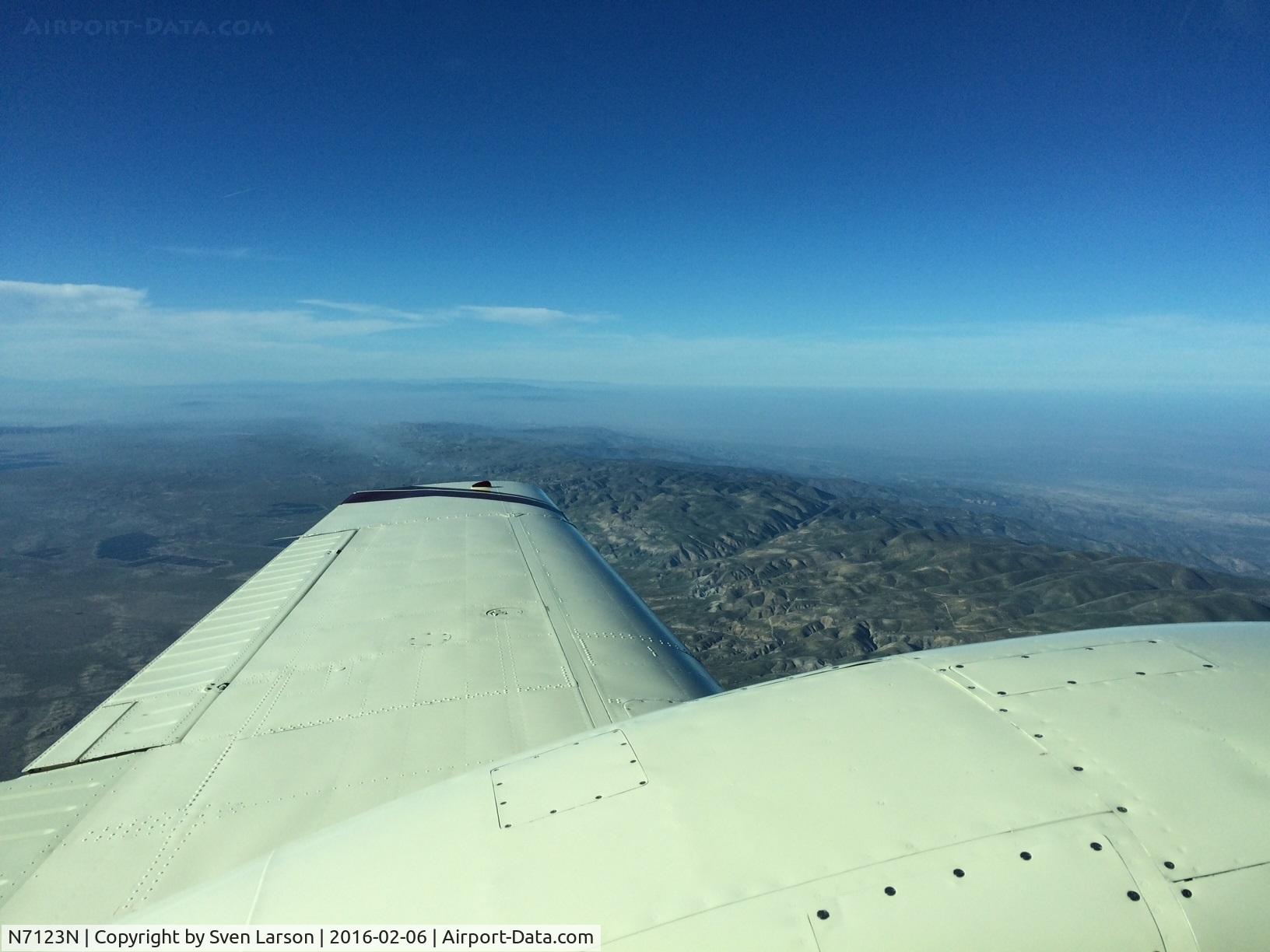 N7123N, 1967 Beech 95-B55 (T42A) Baron C/N TC-1046, 23N over Southern California CAVU