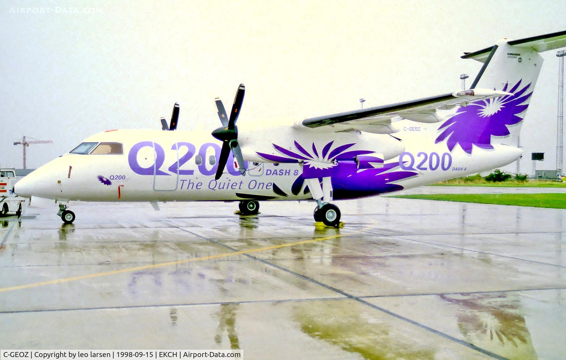 C-GEOZ, 1997 De Havilland Canada DHC-8-202Q Dash 8 C/N 479, Copenhagen 15.9.98.Demo for SAS.