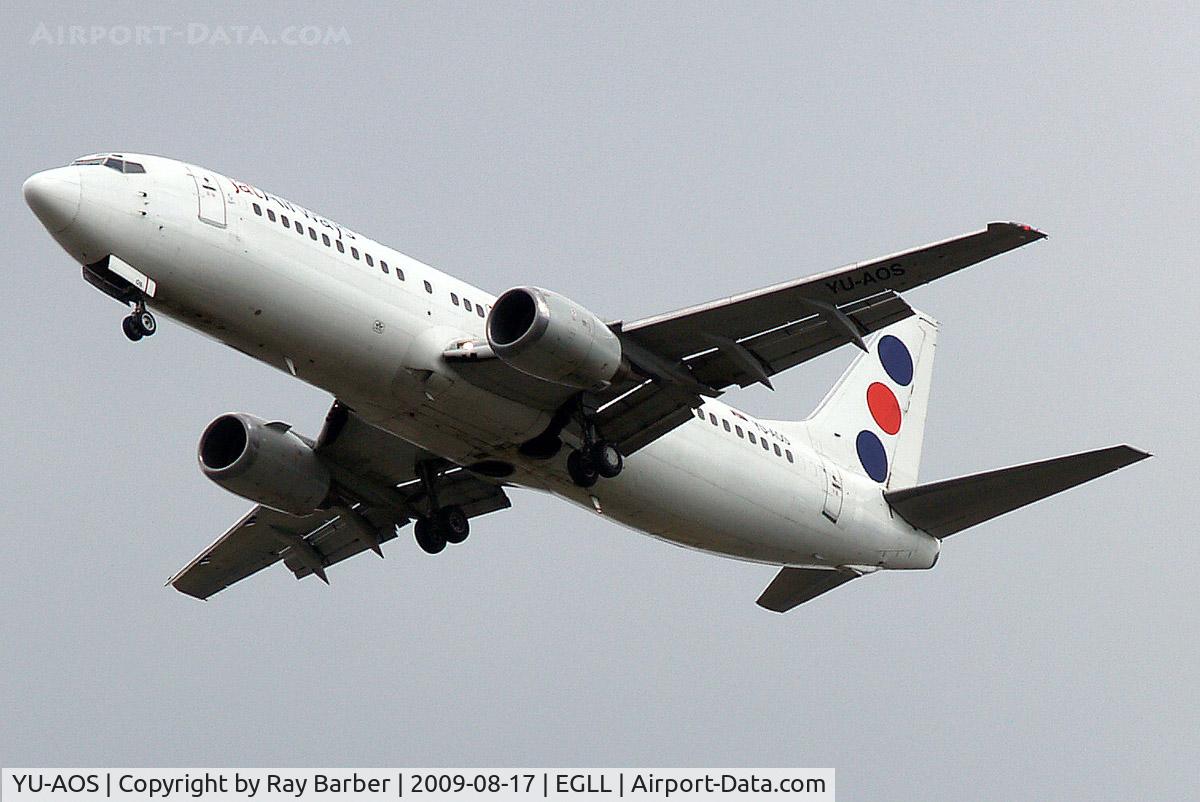 YU-AOS, 1989 Boeing 737-4B7 C/N 24551, Boeing 737-4B7 [24551] (JAT Airways) Home~G 17/08/2009. On approach 27R.