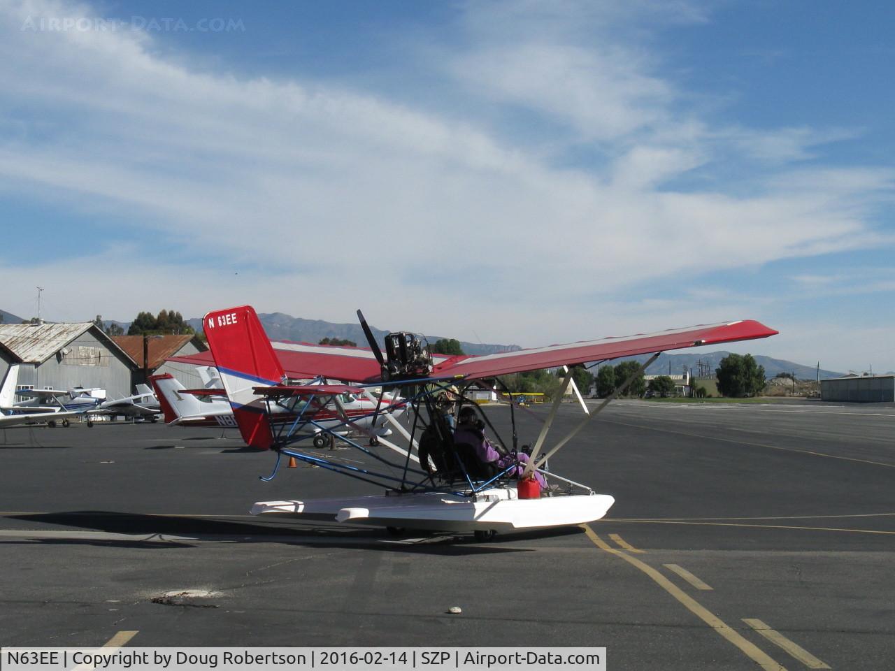 N63EE, Quicksilver Sport 2S C/N 0001, 1999 QUICKSILVER SPORT 2S Amphibian, Rotax 582ULDCDI Model 99 65 Hp pusher, two carburetors, Rare to see Amphibious Experimental Ultralight, taxi to Rwy 22