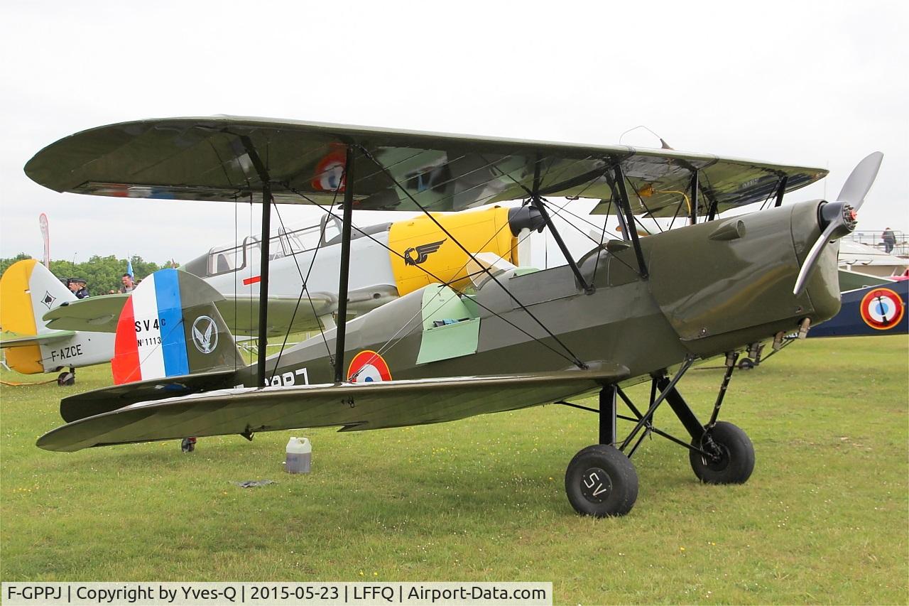 F-GPPJ, Stampe-Vertongen SV-4C C/N 1113, Stampe-Vertongen SV-4C, Static display, La Ferté-Alais Airfield (LFFQ) Air show 2015