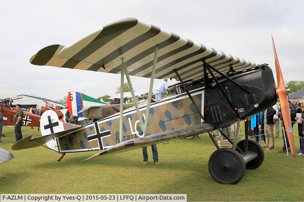 F-AZLM, 2007 Fokker D-VIIF Replica C/N 01MF, Fokker DVIIF replica, Static display, La Ferté-Alais Airfield (LFFQ) Air Show 2015