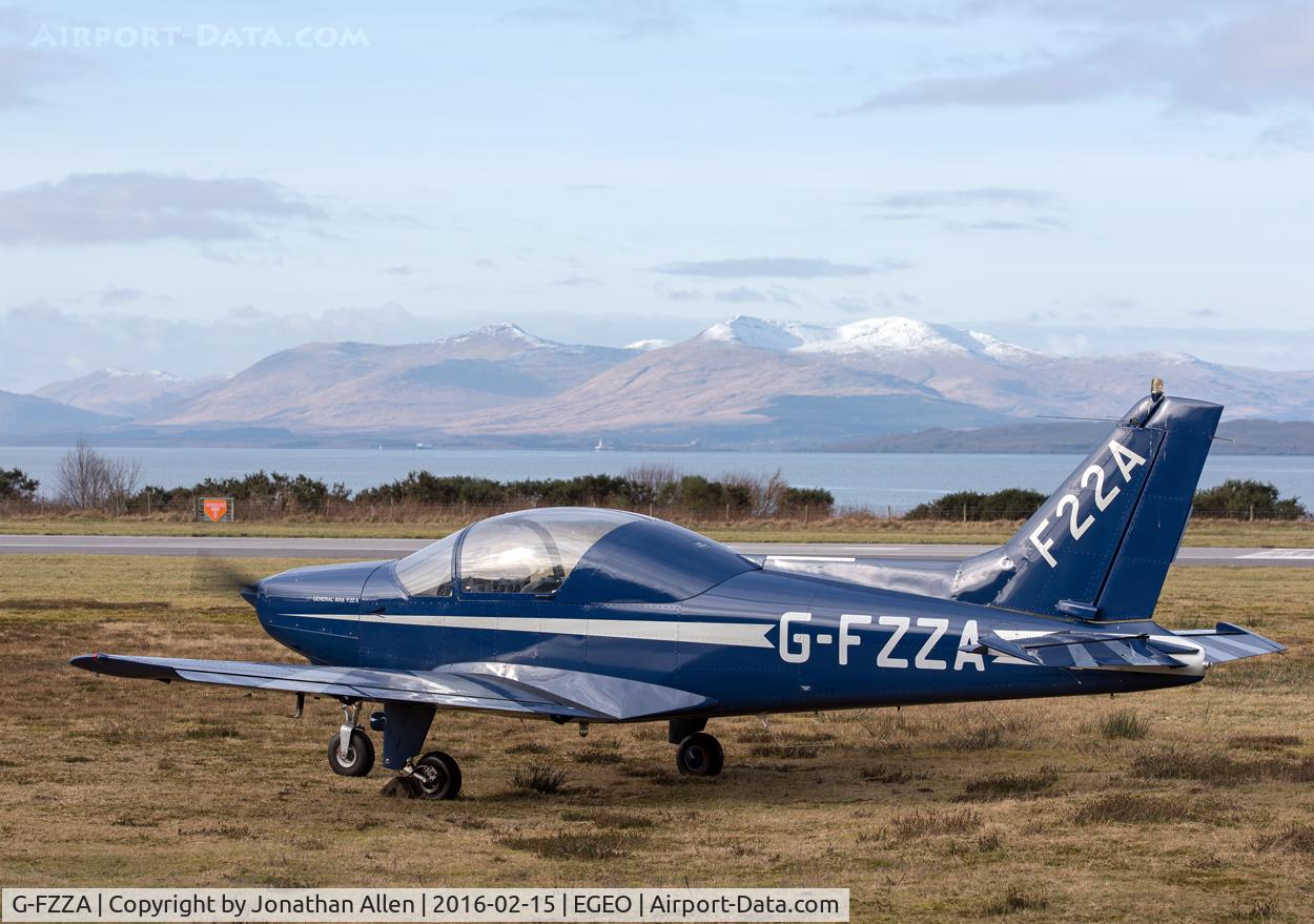 G-FZZA, 1998 General Avia F-22A C/N 018, Warming-up at Oban Airport.