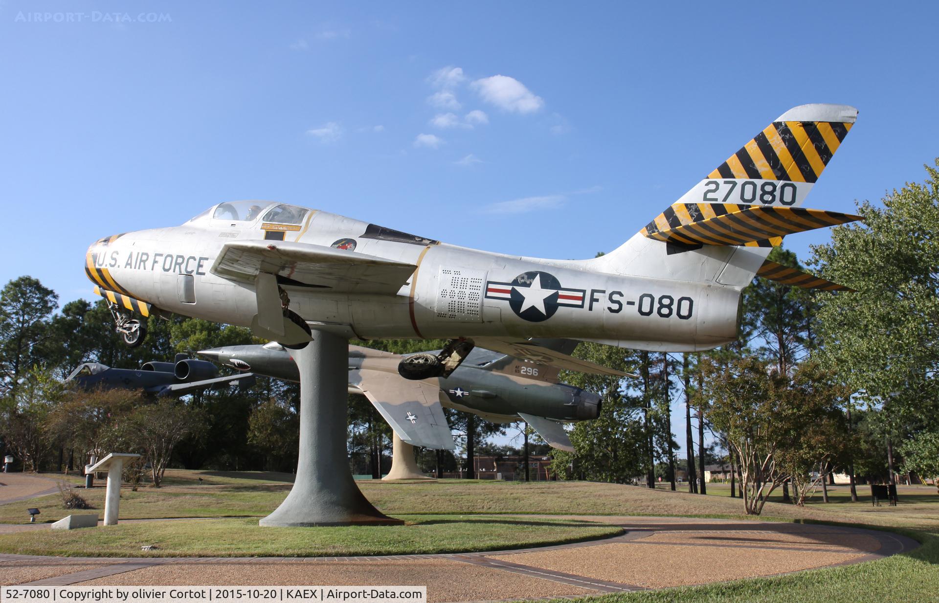 52-7080, 1952 Republic F-84F Thunderstreak C/N Not found 52-7080, Flying tigers memorial, Alexandria LA