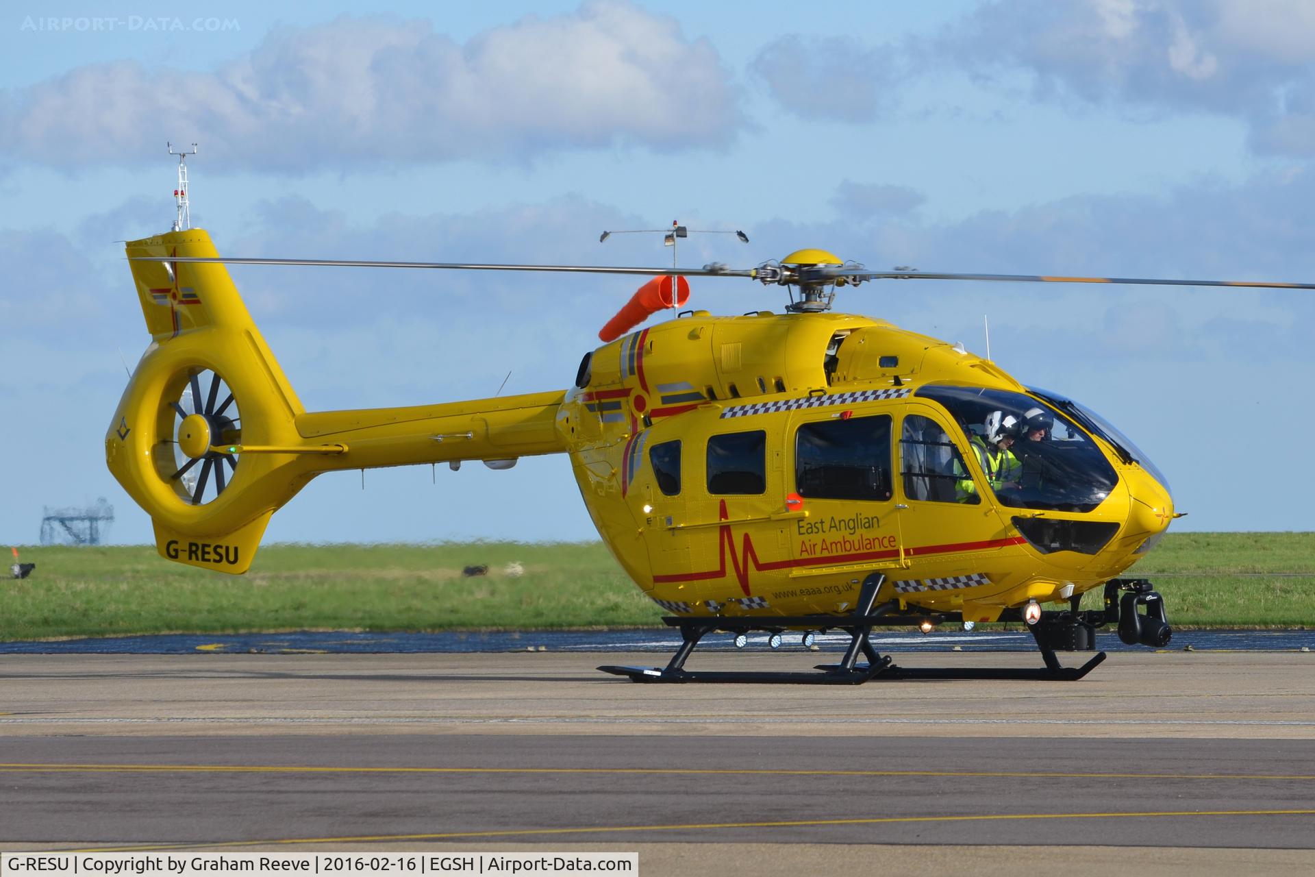 G-RESU, 2015 Airbus Helicopters EC-145T-2 (BK-117D-2) C/N 20052, Parked at Norwich.