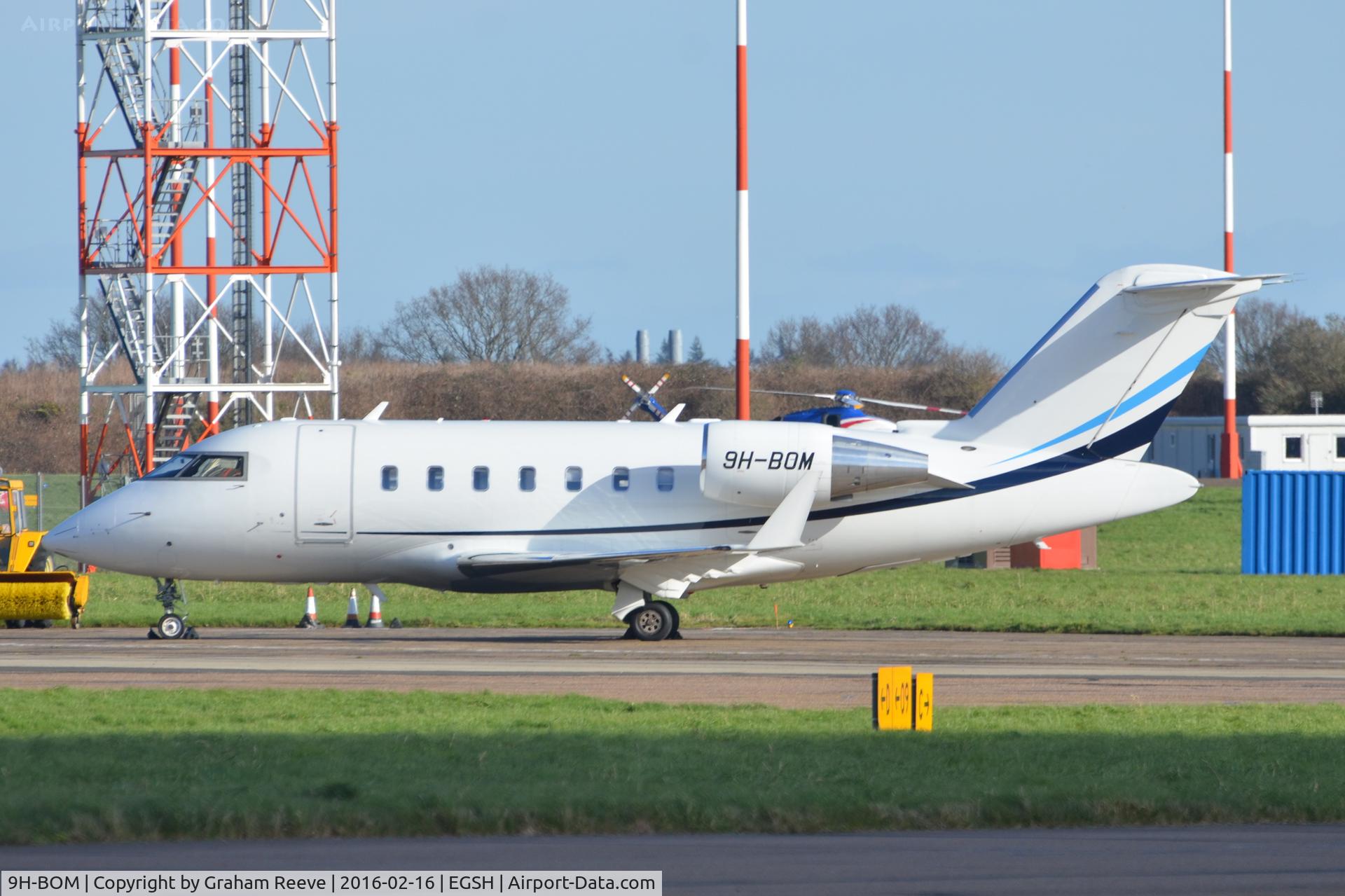 9H-BOM, 2009 Bombardier Challenger 605 (CL-600-2B16) C/N 5785, Parked at Norwich.