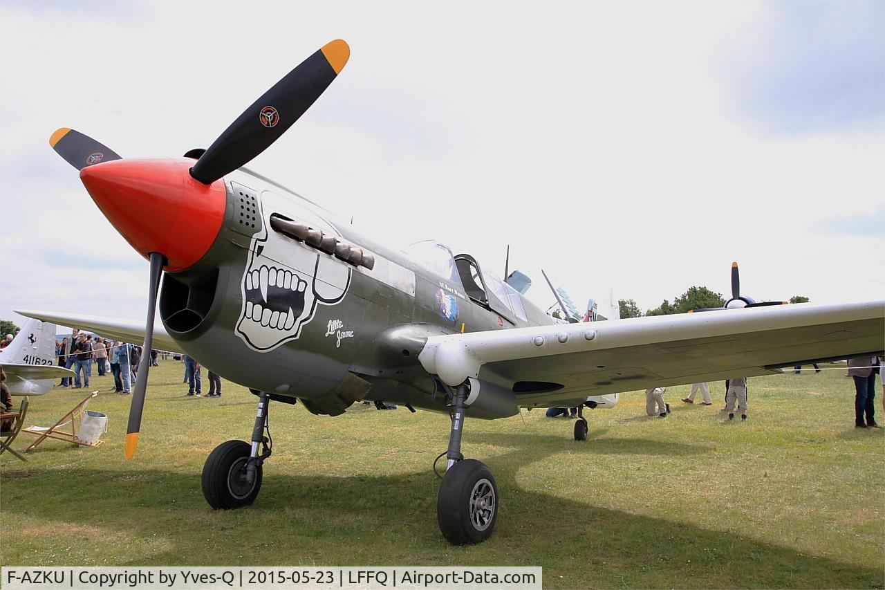 F-AZKU, 1942 Curtiss P-40N Warhawk C/N 29677, Curtiss P-40N Warhawk, Static display, La Ferté-Alais (LFFQ) Air show 2015