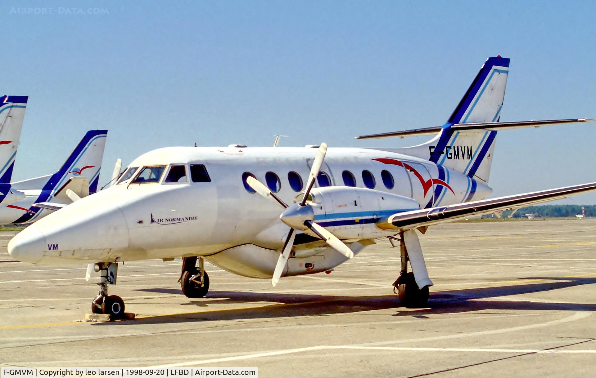 F-GMVM, British Aerospace BAe-3201 Jetstream 32 C/N 979, BOD  Bordeaux 20.9.98 in 
Air Normandie c/s.