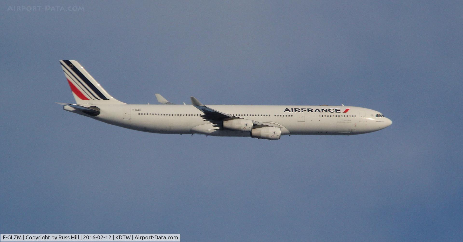 F-GLZM, 1998 Airbus A340-313X C/N 237, On approach to DTW, approx. 15 miles out.