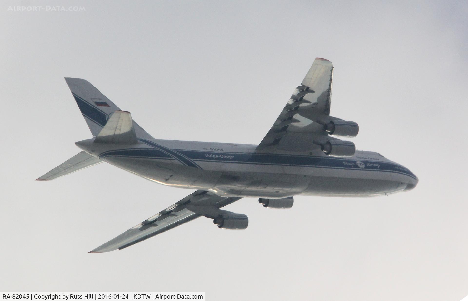 RA-82045, 1991 Antonov An-124-100 Ruslan C/N 9773052255113, On approach to DTW, approx. 15 miles out.