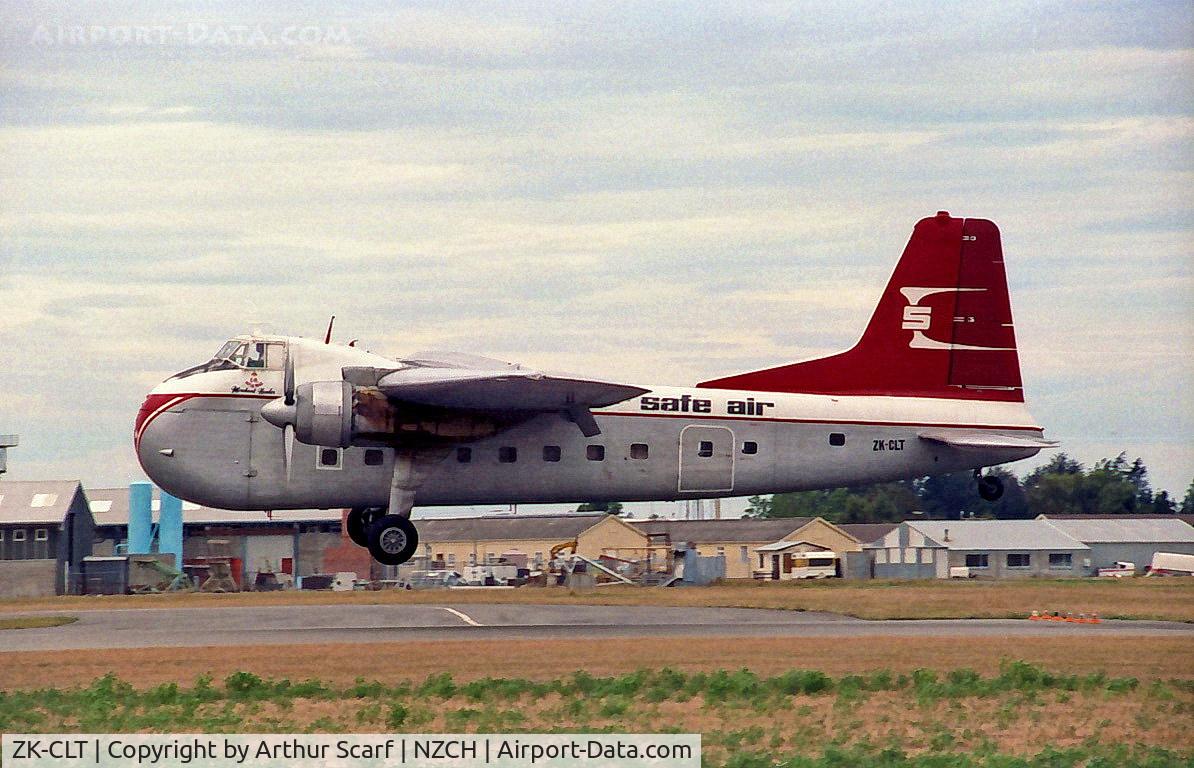 ZK-CLT, 1953 Bristol 170 Freighter Mk.31M C/N 13157, ZK-CLT Christchurch NZ c.1986 ex Pakistan S4404 then NZ5913 for ferry flight to Air Force Museum Wigram 1987 then to Canada as C-FTPA 1988 Trans Provincial Airlines - crashed 24th April 1997
