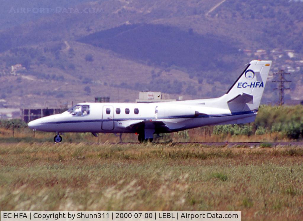 EC-HFA, 1974 Cessna 500 Citation C/N 500-0209, Ready for take off from rwy 20