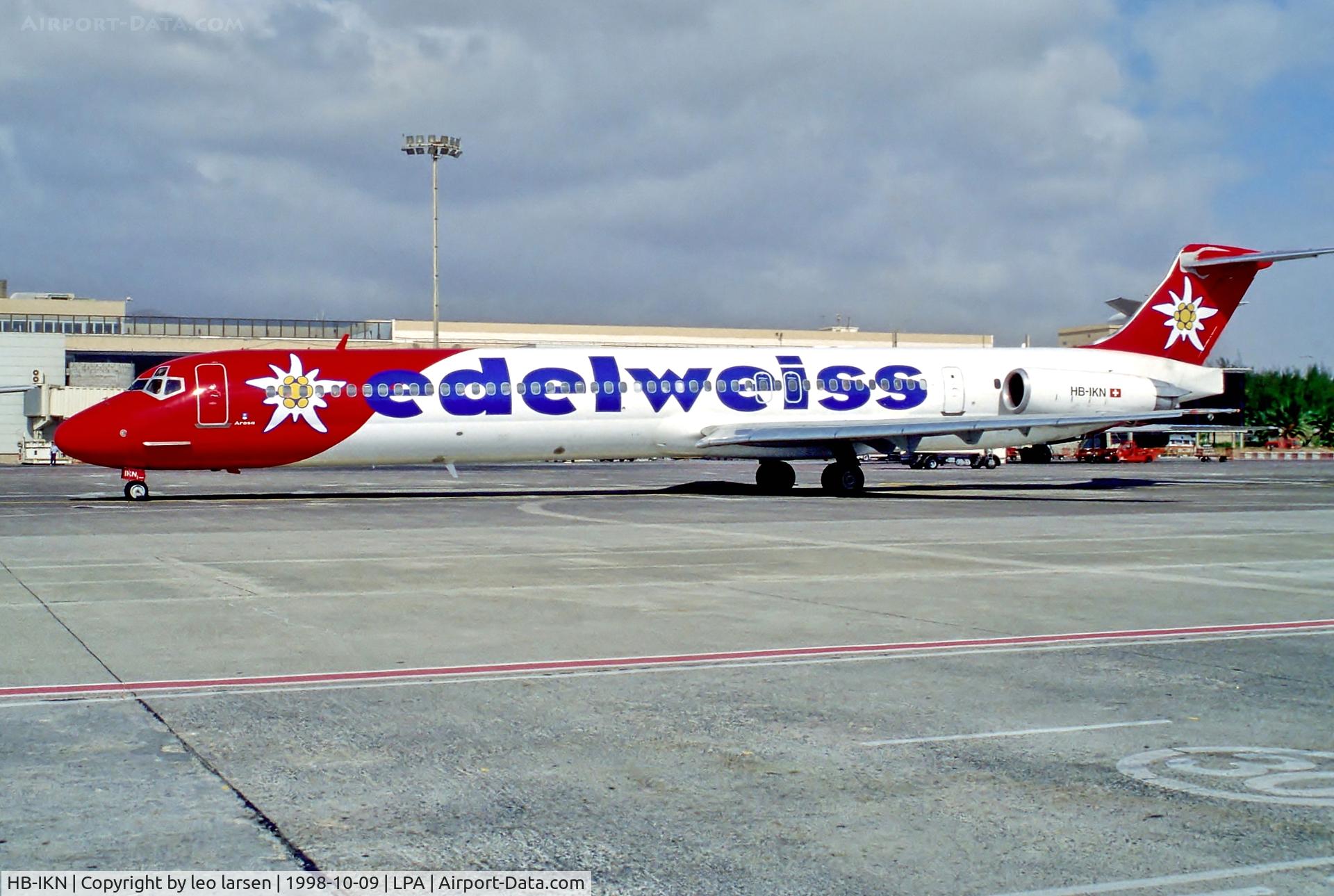 HB-IKN, 1991 McDonnell Douglas MD-83 (DC-9-83) C/N 49951, Las Palmas 9.10.98