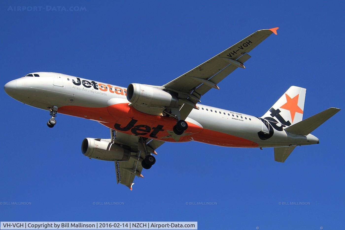 VH-VGH, 2010 Airbus A320-232 C/N 4495, JQ289 from WLG