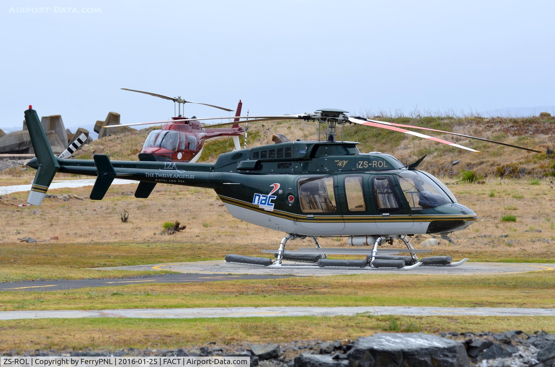 ZS-ROL, 1999 Bell 407 C/N 53353, NAC sticker on this B407 with additional 12A Hotel advertising.