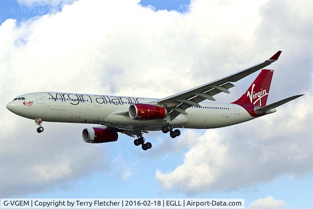 G-VGEM, 2011 Airbus A330-343X C/N 1215, G-VGEM (Diamond Girl), 2011 Airbus A330-343X, c/n: 1215 at Heathrow