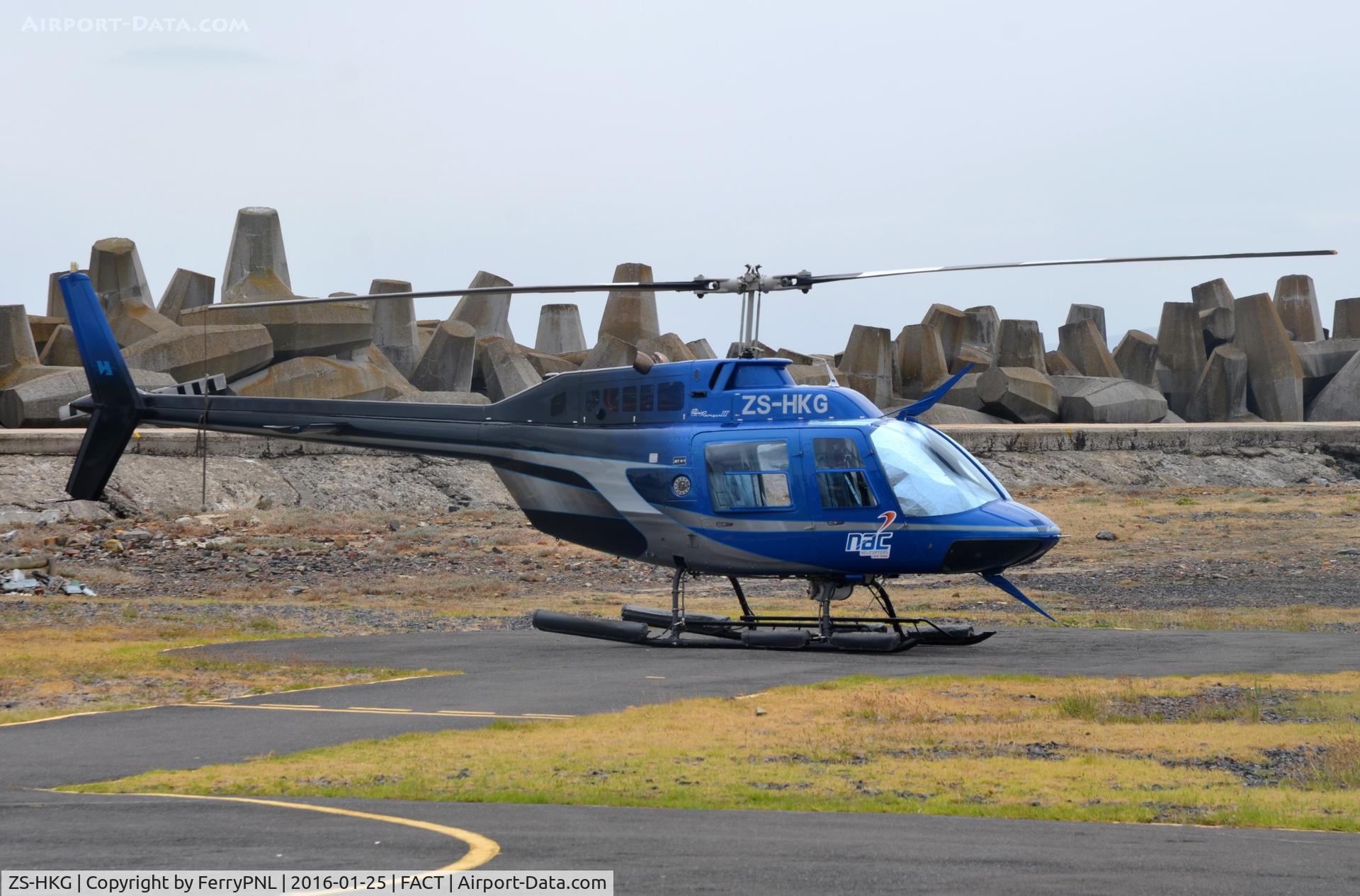 ZS-HKG, 1990 Bell 206B C/N 4117, Bell 206 parked at V&A Waterfront Heliport