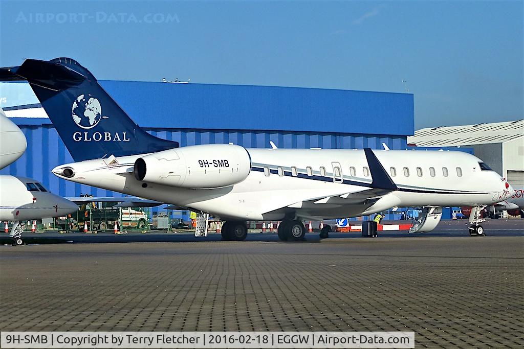 9H-SMB, 2013 Bombardier BD-700-1A10 Global 6000 C/N 9549, 2013 Bombardier BD-700-1A10 Global 6000, c/n: 9549 at Luton