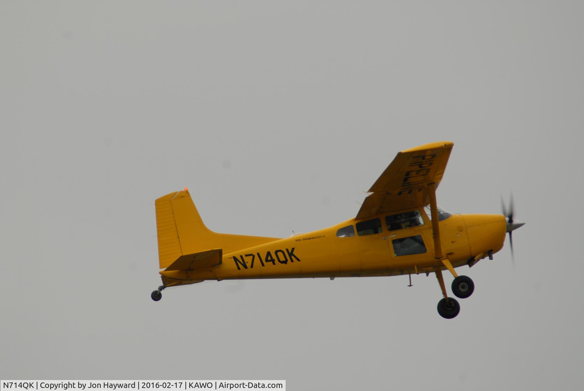 N714QK, 1983 Cessna A185F Skywagon 185 C/N 18504410, Takeoff from Arlington, WA.