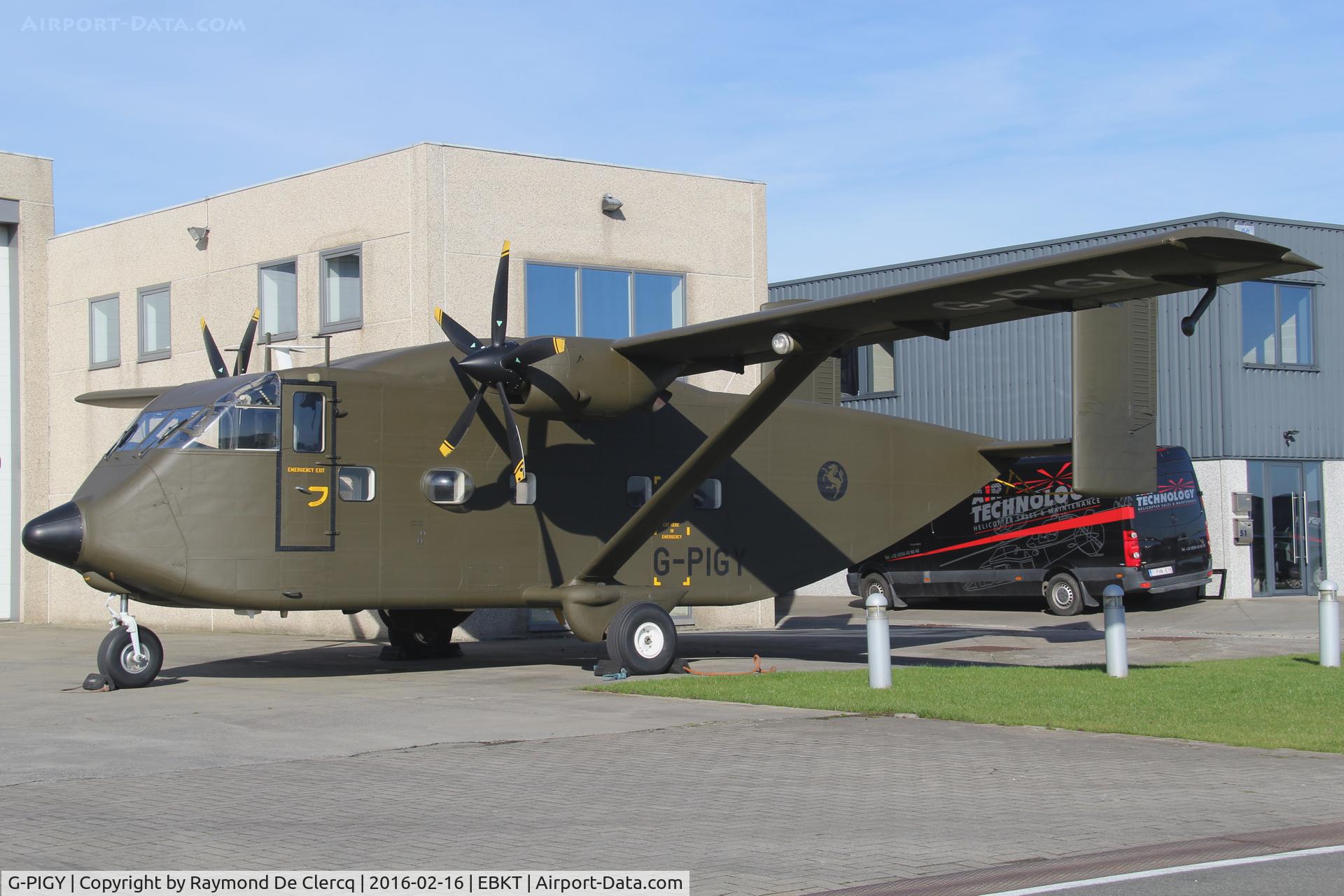 G-PIGY, 1975 Short SC-7 Skyvan 3-100 C/N SH.1943, Parked at Wevelgem.