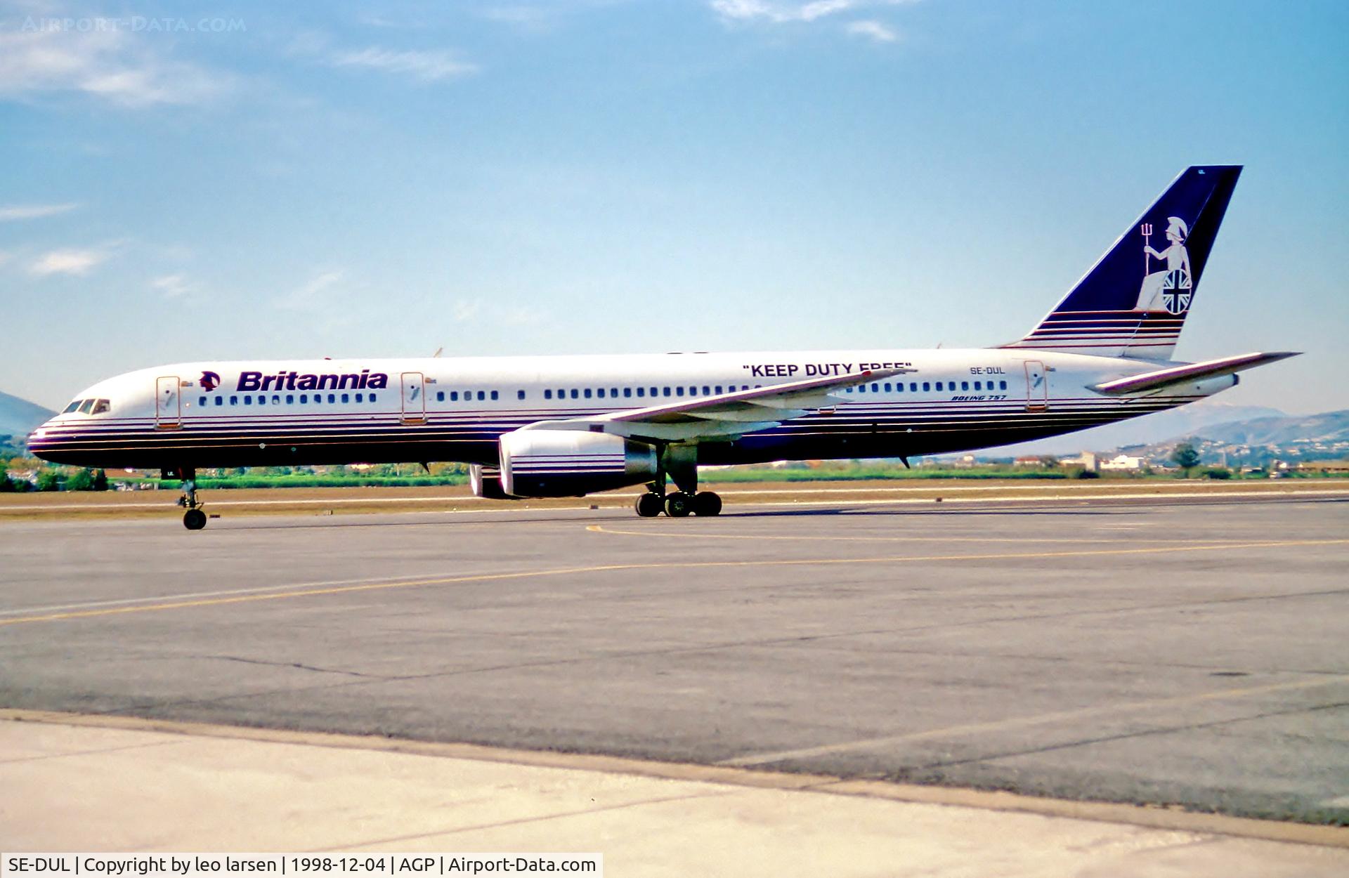 SE-DUL, 1992 Boeing 757-2Y0/F C/N 26151, Malaga 4.12.98