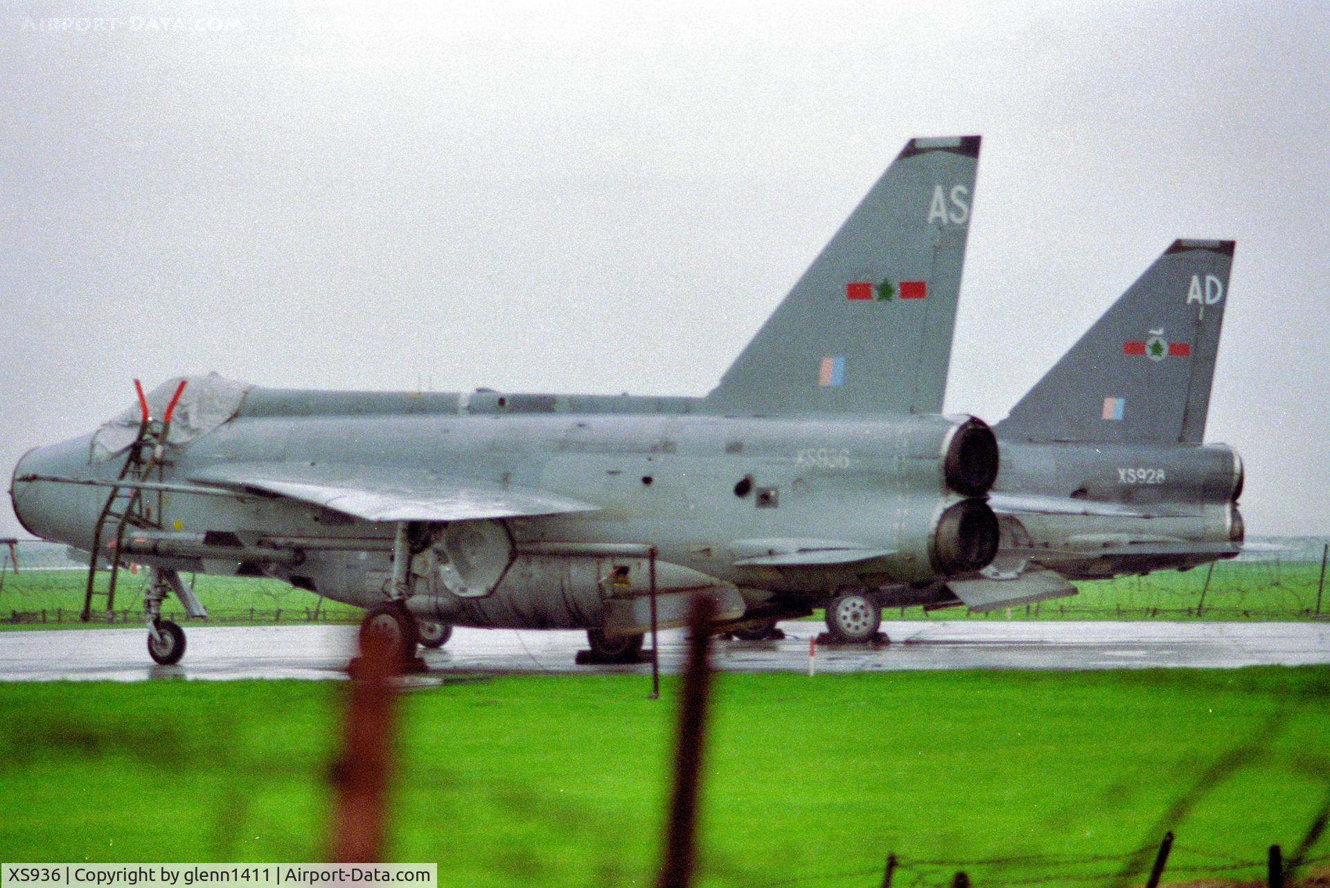 XS936, English Electric Lightning F.6 C/N 95269, RAF  Binbrook 1987 