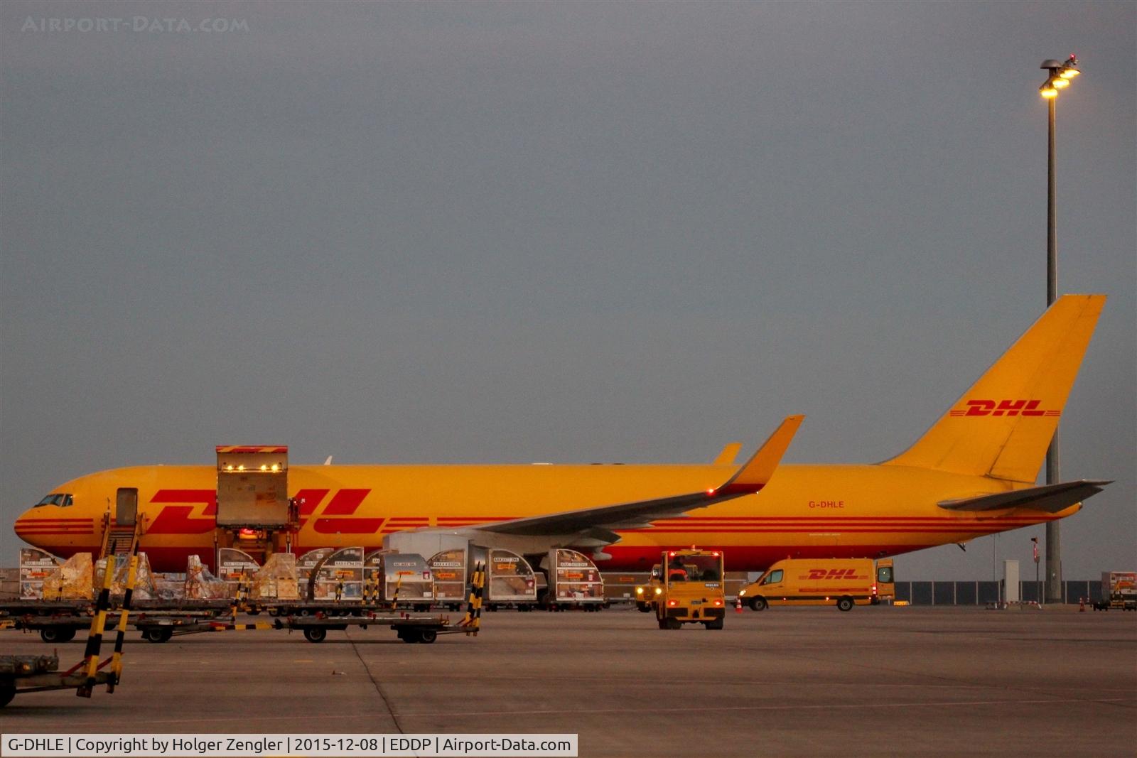 G-DHLE, 2009 Boeing 767-3JHF C/N 37805, Business as usual in last daylight on apron 4.....