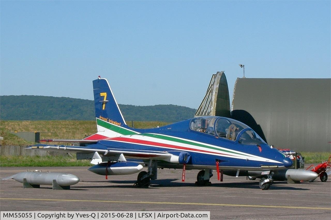 MM55055, Aermacchi MB-339PAN C/N 6851/189/AA086, Italian Air Force Aermacchi MB-339PAN, N°7 of Frecce Tricolori Aerobatic Team 2015, Static display, Luxeuil-Saint Sauveur Air Base 116 (LFSX) Open day 2015