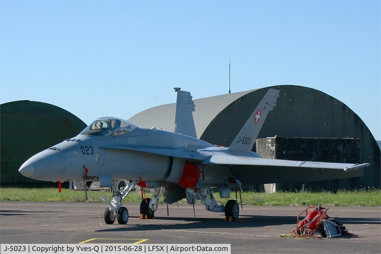 J-5023, McDonnell Douglas F/A-18C Hornet C/N 1372/SFC023, Swiss Air Force McDonnell Douglas FA-18C Hornet, Static display, Luxeuil-Saint Sauveur Air Base 116 (LFSX) Open day 2015
