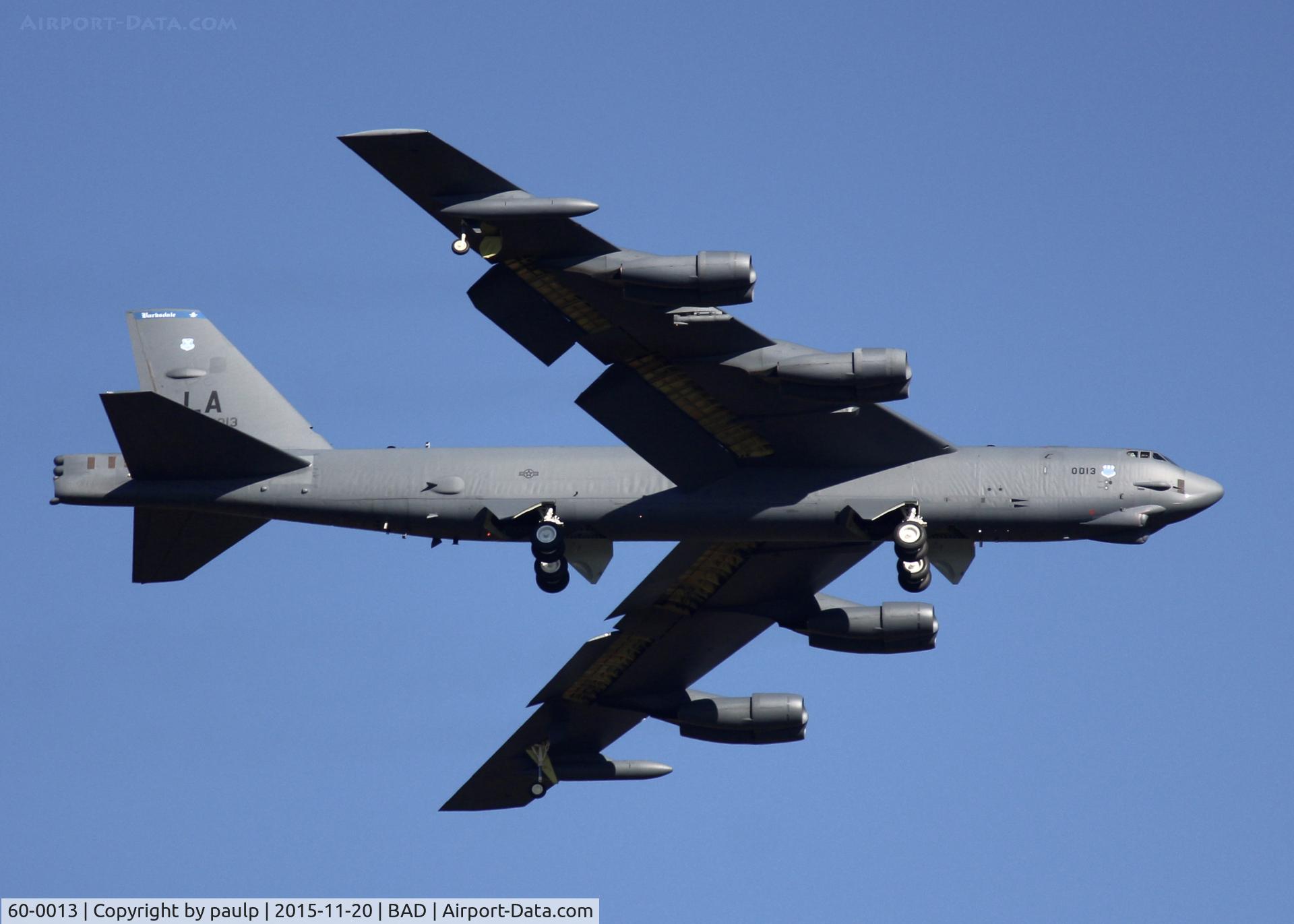 60-0013, 1960 Boeing B-52H-135-BW Stratofortress C/N 464378, At Barksdale Air Force Base.