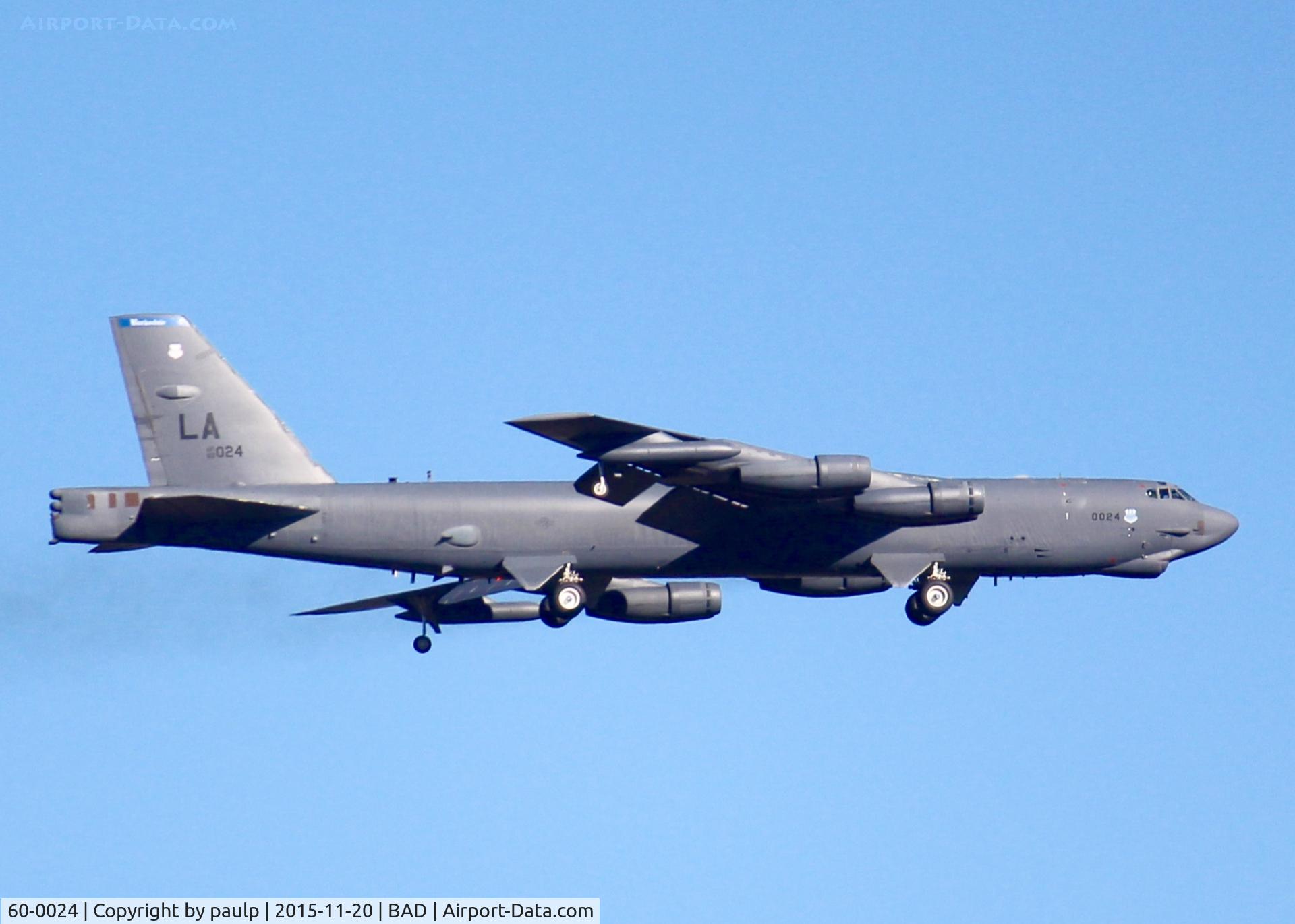 60-0024, 1960 Boeing B-52H Stratofortress C/N 464389, At Barksdale Air Force Base.