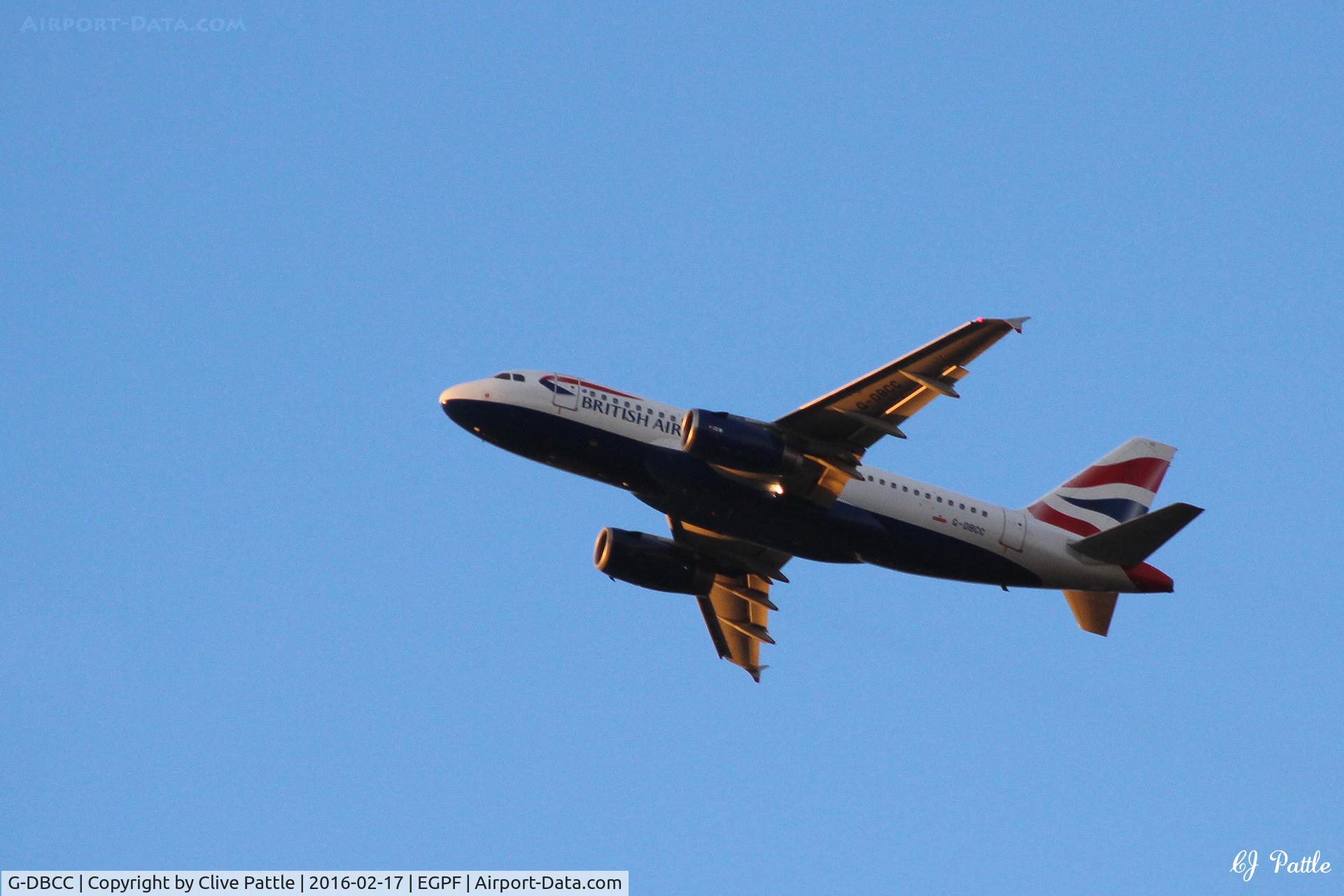G-DBCC, 2004 Airbus A319-131 C/N 2194, Take off from Glasgow EGPF
