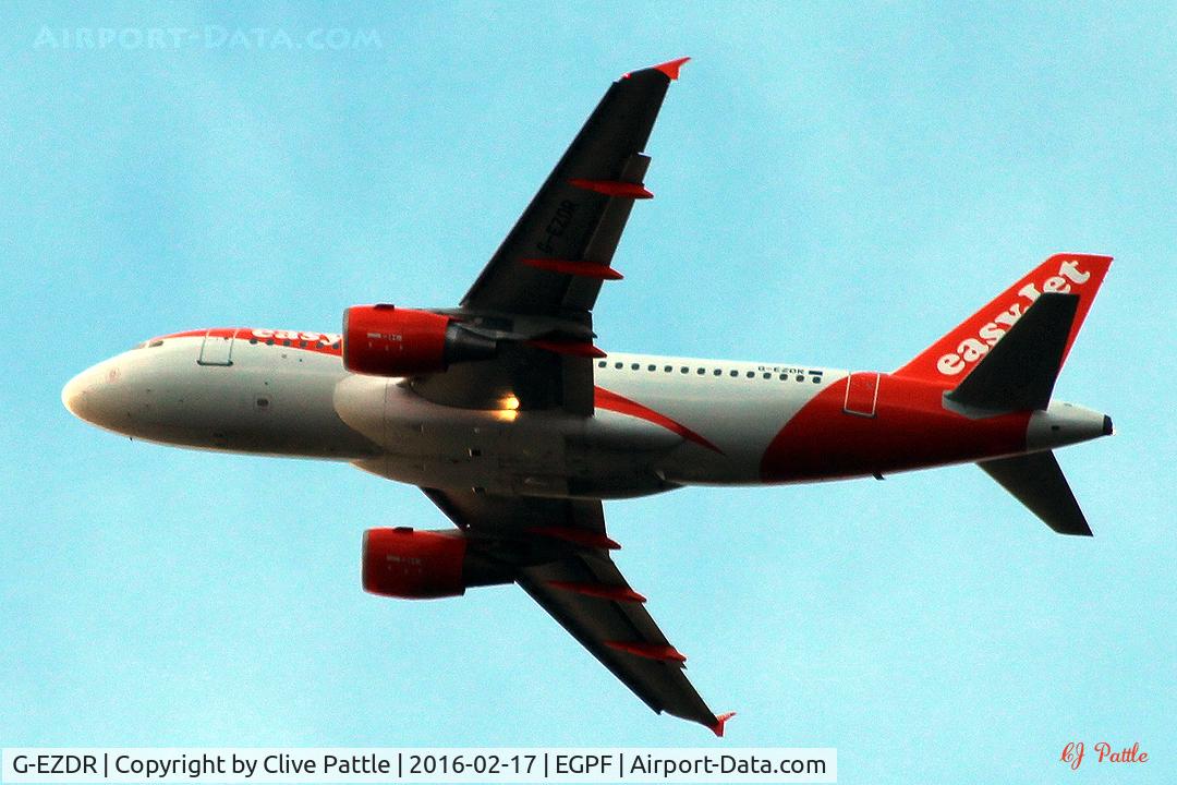 G-EZDR, 2008 Airbus A319-111 C/N 3683, Take off from Glasgow EGPF