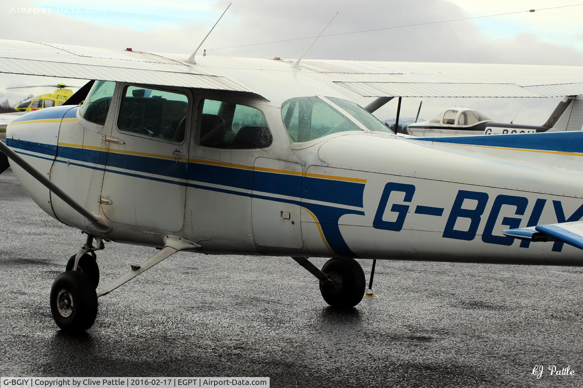 G-BGIY, 1979 Reims F172N Skyhawk C/N 1824, Parked up at Perth EGPT