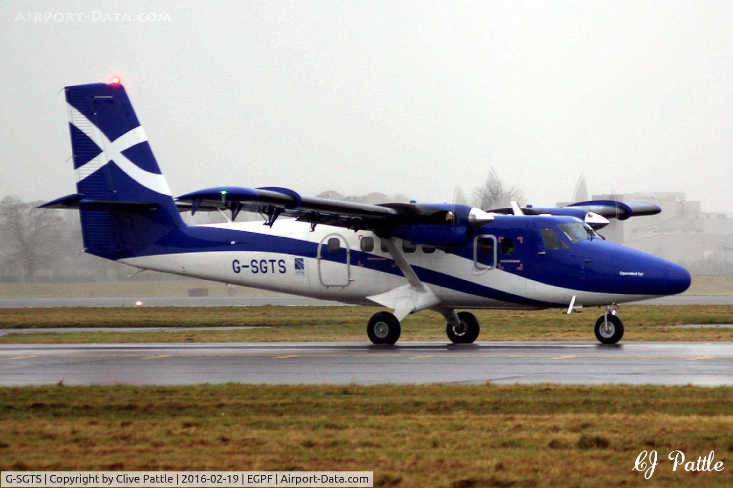 G-SGTS, 2014 Viking DHC-6-400 Twin Otter C/N 918, Taxy for departure at Glasgow EGPF