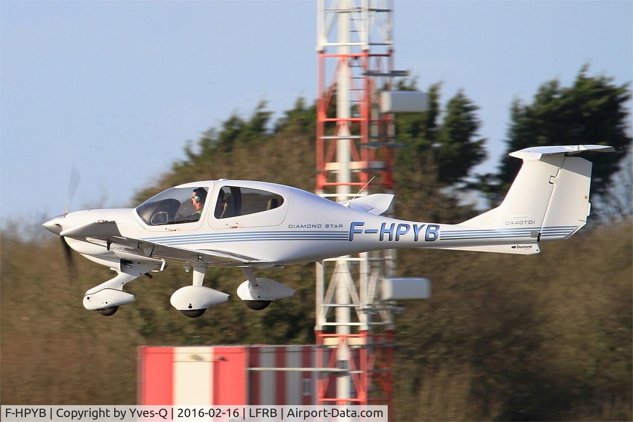 F-HPYB, 2012 Diamond DA-40 Diamond Star Diamond Star C/N DA-289, Diamond DA-40 Diamond Star, On final rwy 25L, Brest-Bretagne airport (LFRB-BES)