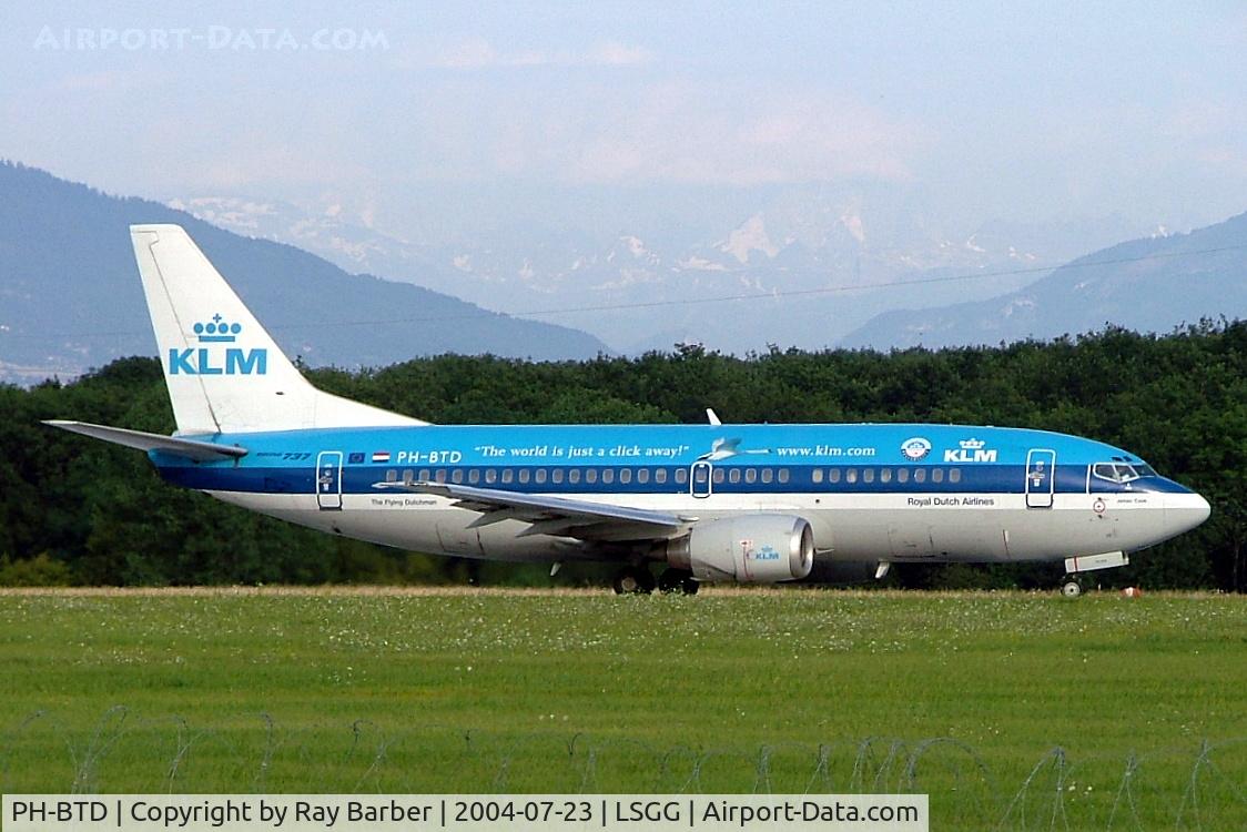 PH-BTD, 1992 Boeing 737-306 C/N 27420, Boeing 737-306 [27420] (KLM Royal Dutch Airlines) Geneva-International~HB 23/07/2004