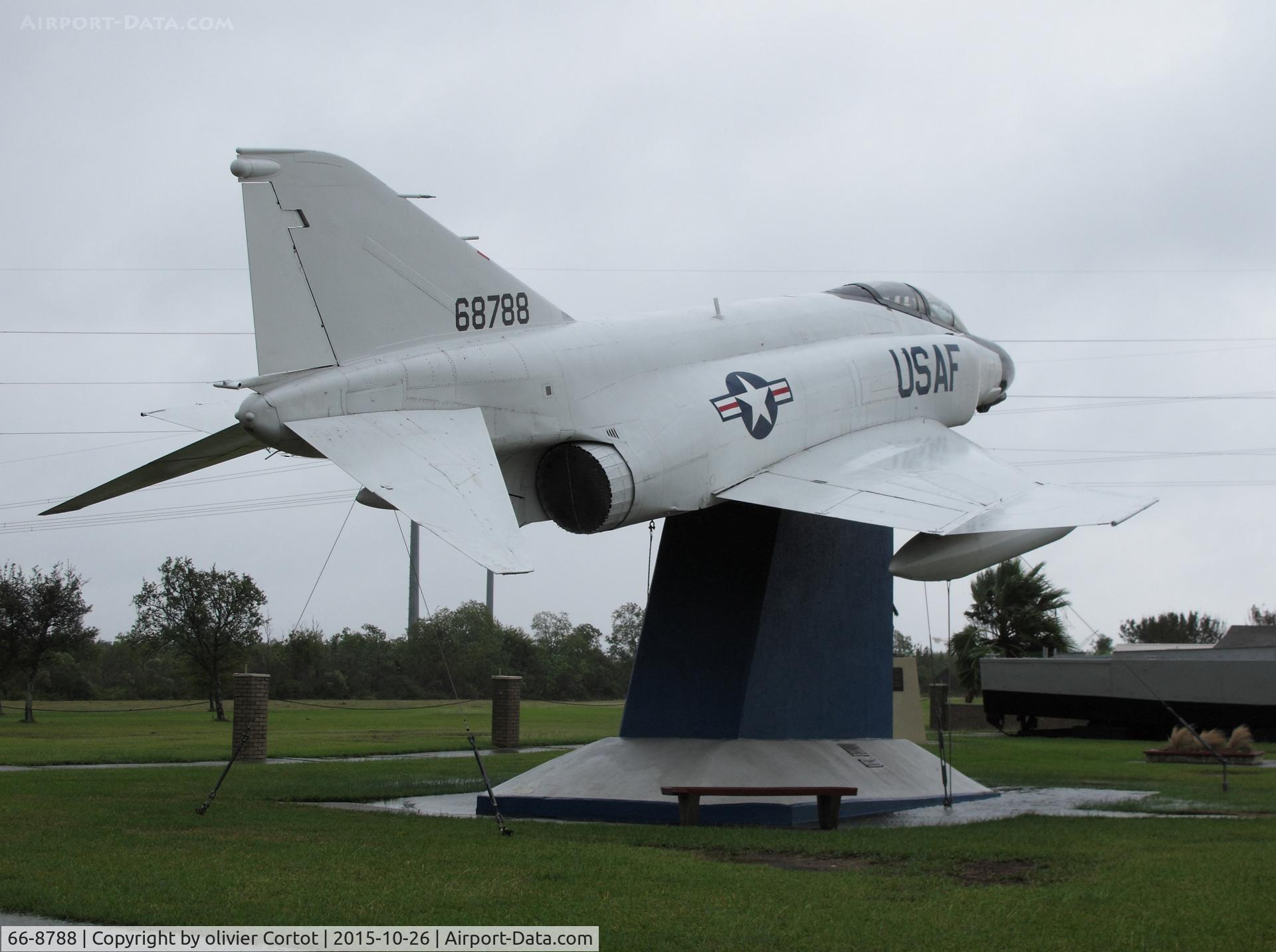 66-8788, 1966 McDonnell F-4D Phantom II C/N 2669, On display with a UH-1 and military vehicules
