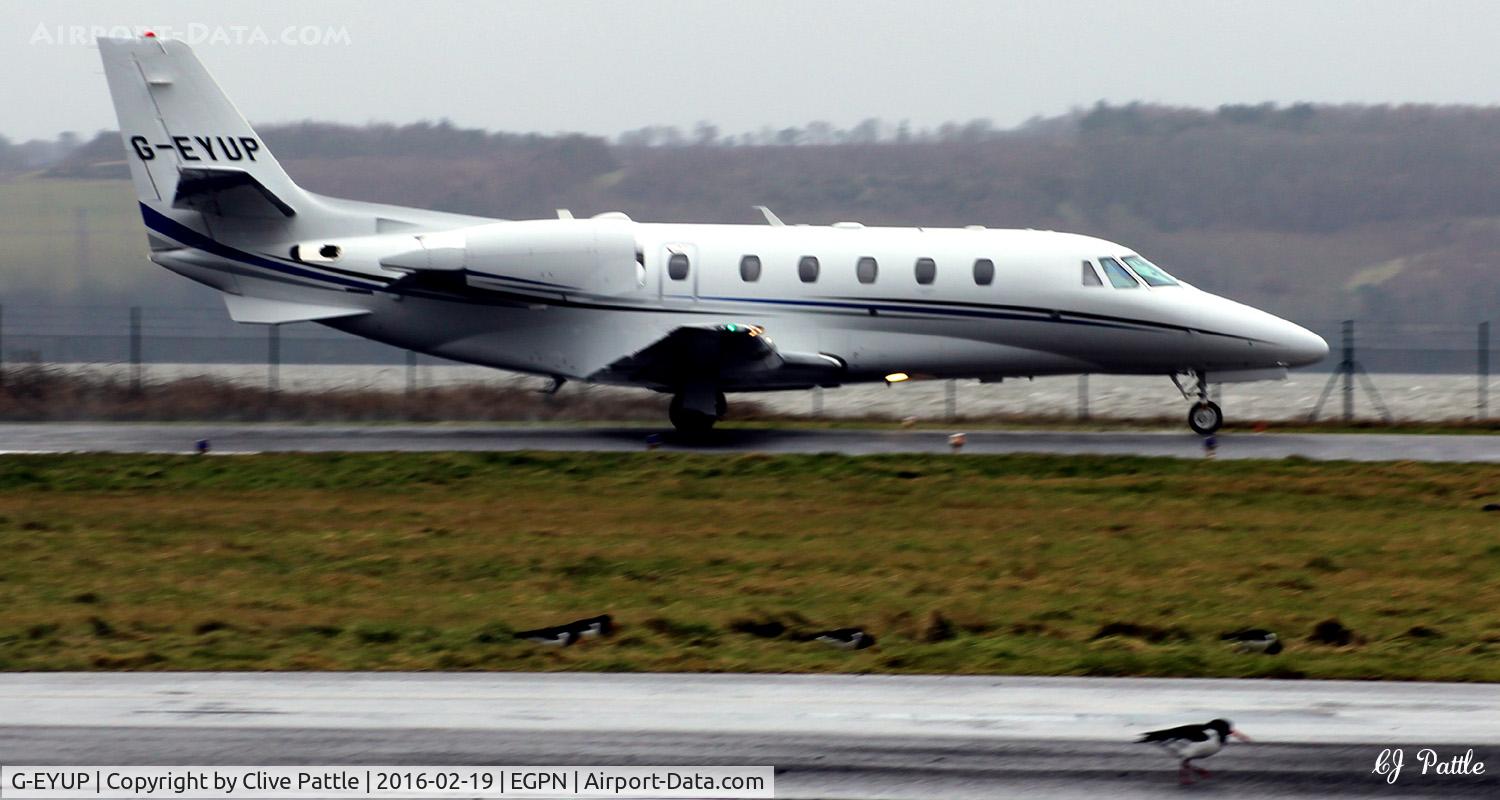 G-EYUP, 2012 Cessna 560XL Citation XLS+ C/N 560-6116, Takeoff roll at Dundee Riverside EGPN