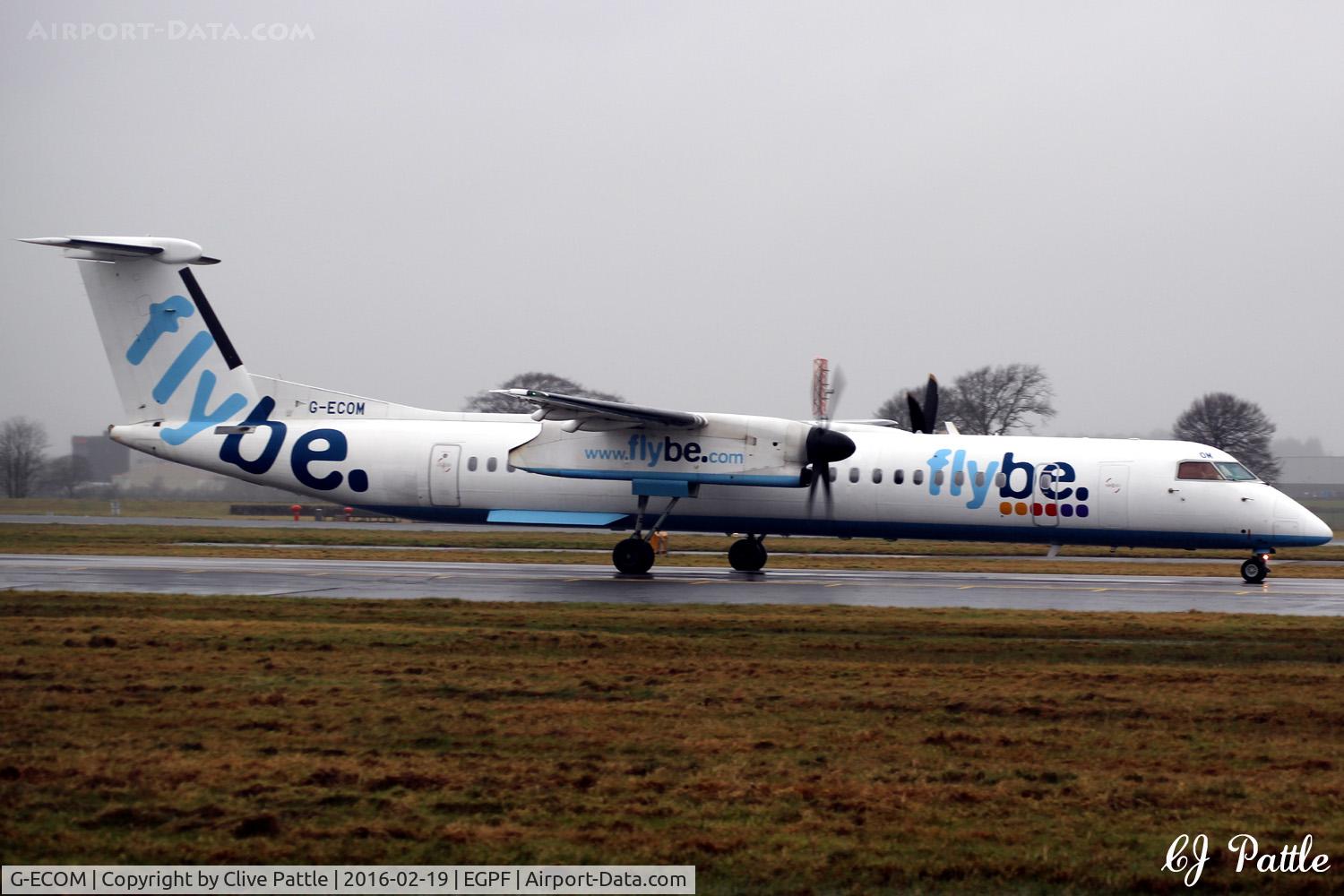 G-ECOM, 2008 De Havilland Canada DHC-8-402Q Dash 8 C/N 4233, Taxi for departure from Glasgow EGPF