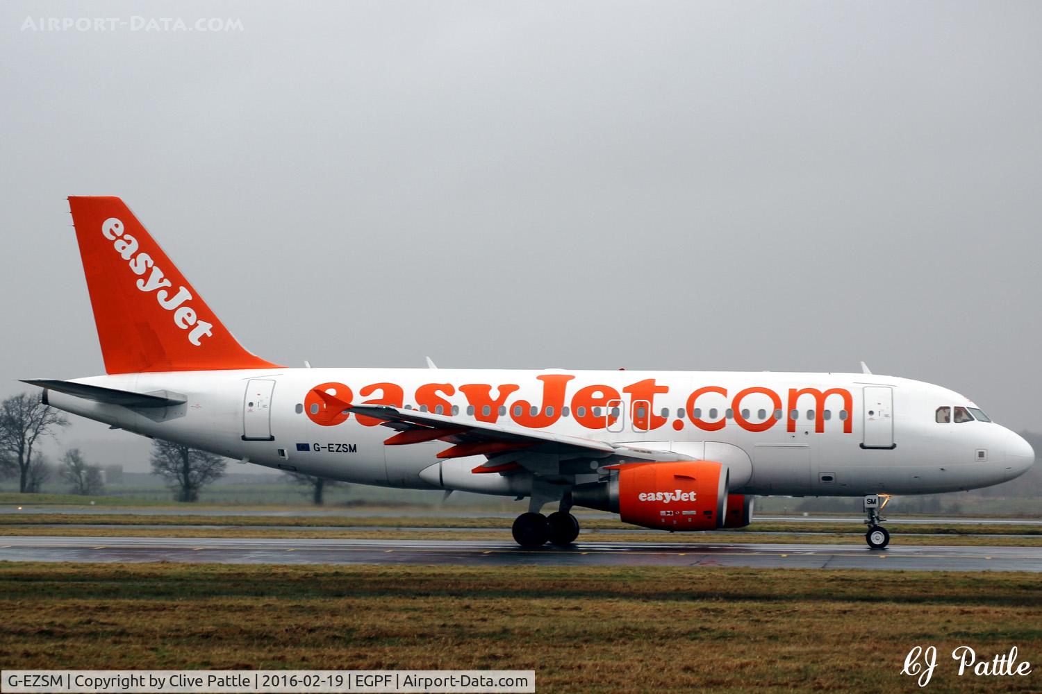 G-EZSM, 2003 Airbus A319-111 C/N 2062, Taxi for departure from Glasgow EGPF