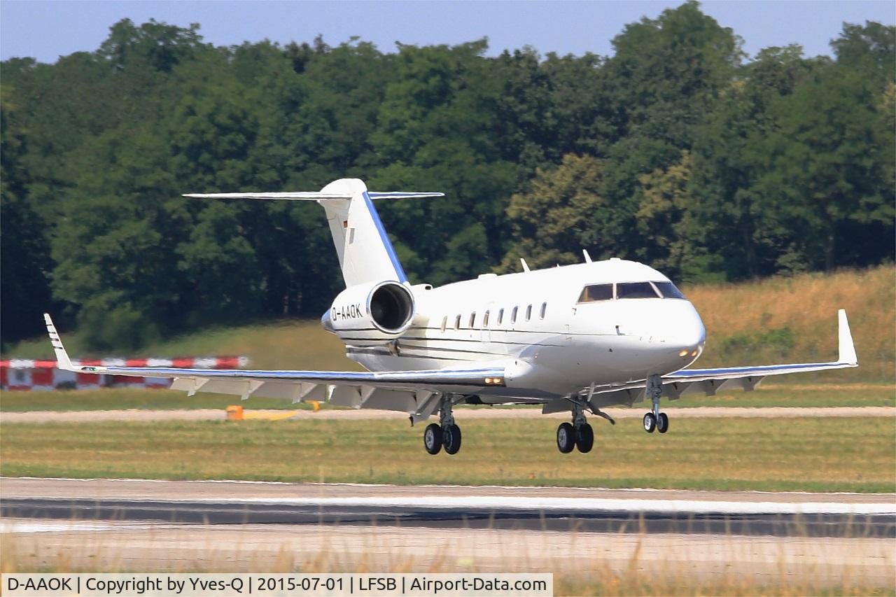 D-AAOK, 2004 Bombardier Challenger 604 (CL-600-2B16) C/N 5585, Canadair Challenger 604, On final rwy 15, Bâle-Mulhouse-Fribourg airport (LFSB-BSL)