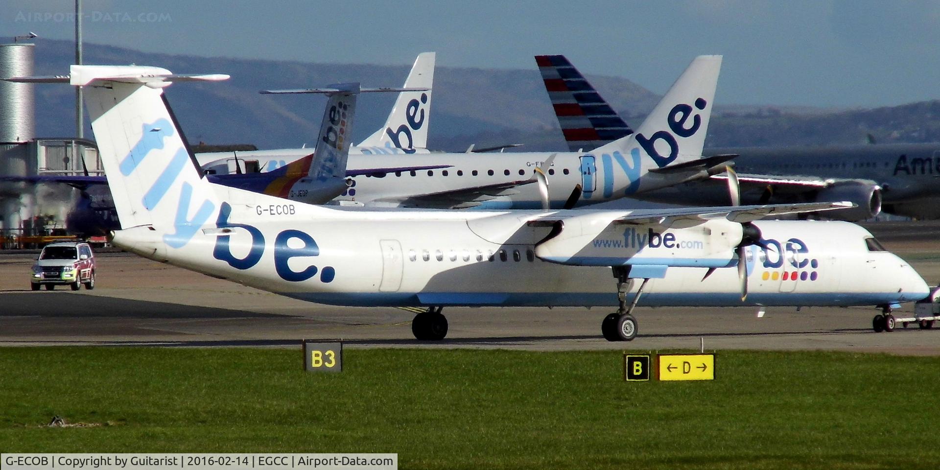 G-ECOB, 2007 De Havilland Canada DHC-8-402Q Dash 8 C/N 4185, At Manchester
