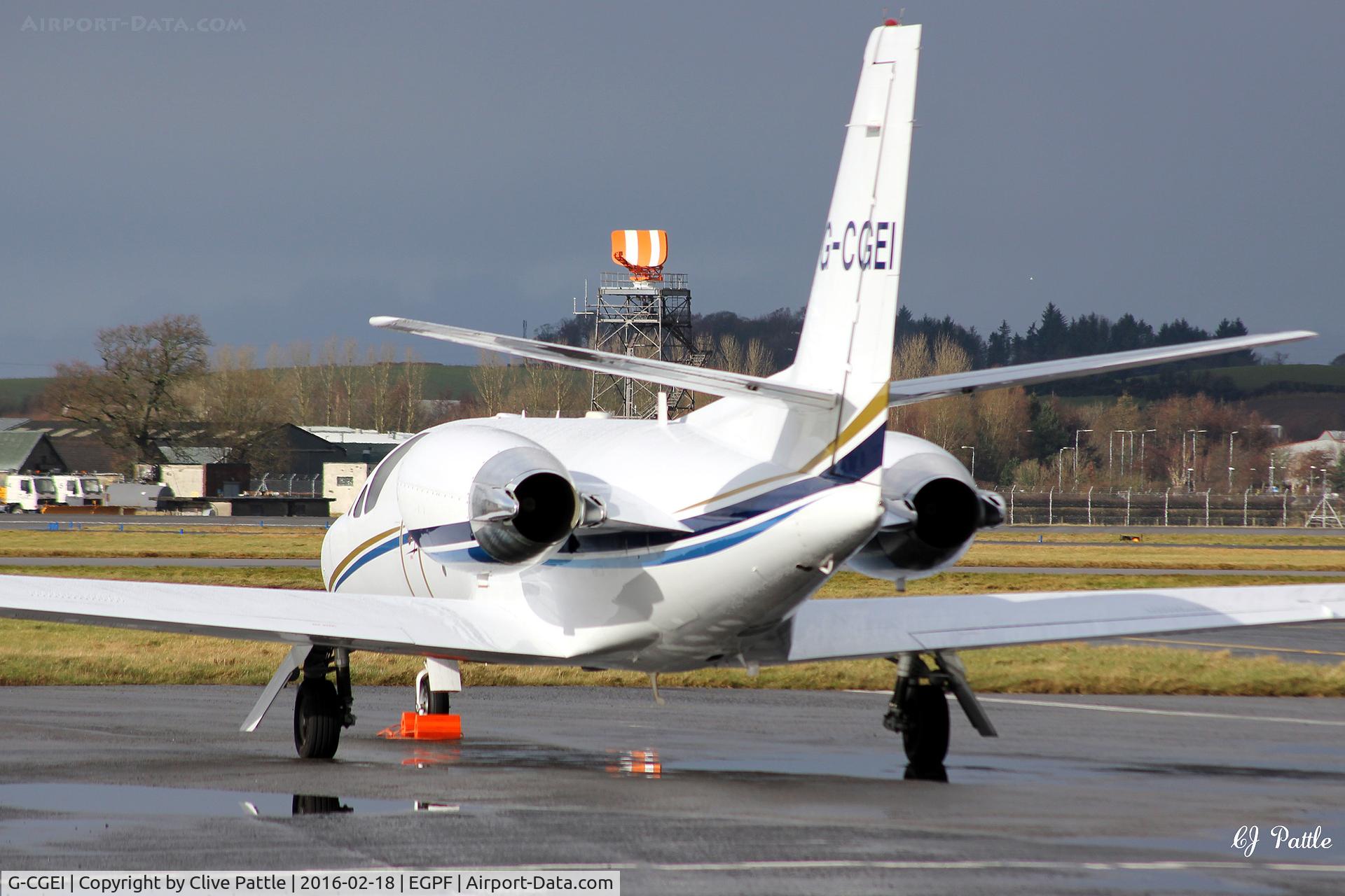 G-CGEI, 2000 Cessna 550 Citation Bravo C/N 550-0951, Parked up at Glasgow EGPF