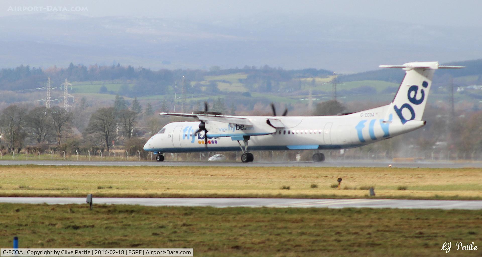 G-ECOA, 2007 De Havilland Canada DHC-8-402Q Dash 8 C/N 4180, In action at Glasgow EGPF