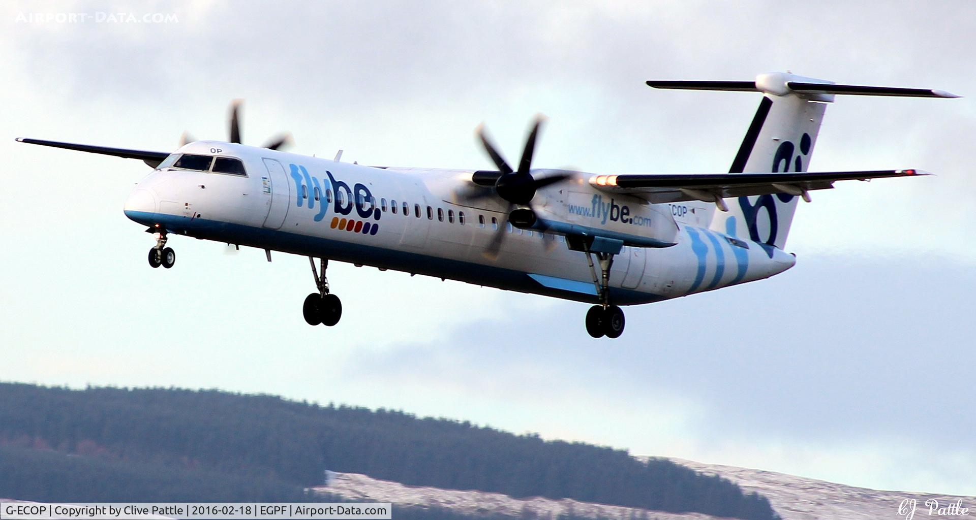 G-ECOP, 2009 De Havilland Canada DHC-8-402Q Dash 8 C/N 4242, In action at Glasgow EGPF